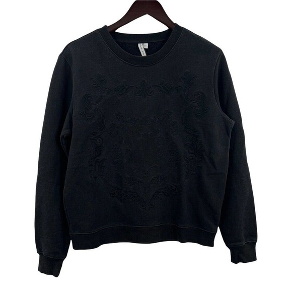 & Other Stories Black Embossed Sweatshirt Size 8 - Picture 1 of 4